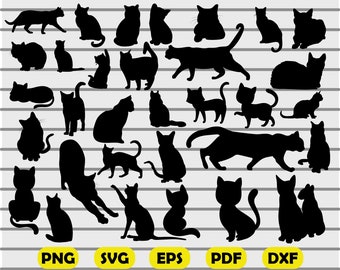 Cat Silhouette, Cat SVG, Cat Head SVG, Cat Face SVG, Cat Cut File, Cat Design, Kitten Svg, Cat Vector, Pet Silhouette