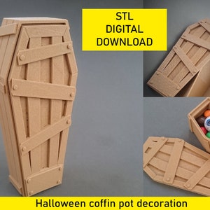 Halloween Coffin pot decoration 3d Stl File Print Pack Digital Download