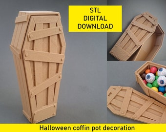 Halloween Coffin pot decoration 3d Stl File Print Pack Digital Download