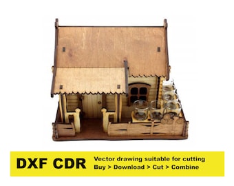 House Dxf, cdr, Blank Craft Kit Laser Cut Wooden Digital download House