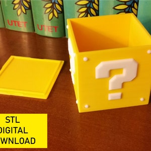 Mario Mystery Box Stl Format, 3d Druck Digitaler Download, Mario Bros Stl Pack Box