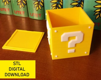 Mario Mystery Box Stl Format, 3d Print Digital Download , Mario Bros Stl Pack Box