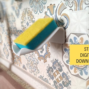 Sponge Holder and SoapDish - 3d Print Stl File, Digital Download