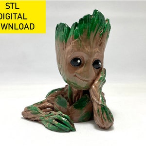 Baby Groot flower pot: &quot;Gardens&quot; of the Galaxy 3d Printing Stl File Digital Download