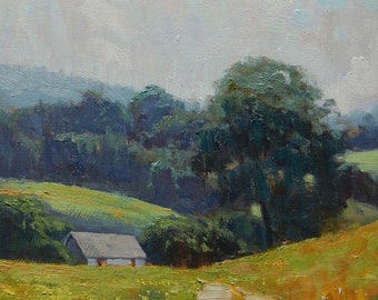 Near the End of the Road Original Oil Painting Plein Air Landscape Art