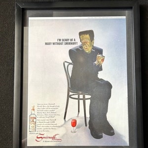 Anuncio vintage de Smirnoff enmarcado