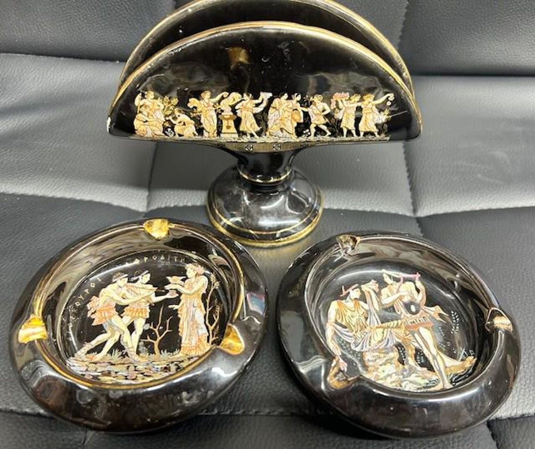 MURANO GOLD 24K HAND DECORATED ムラノ 灰皿 SOLDOUT-イタリア 70s MURANO ムラーノ イエロー ガラス ヴィンテージ