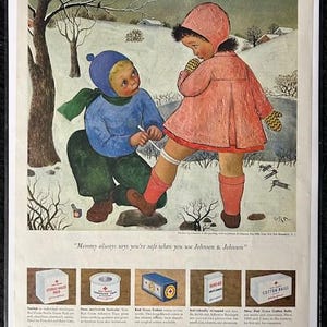 Pubblicità di prodotti da bagno assortiti degli anni '50