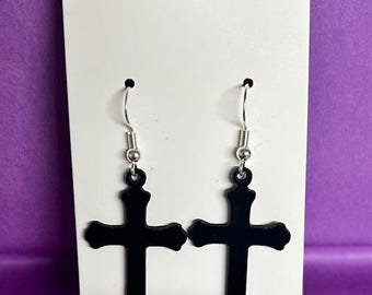 Laser Cut Cross Earrings