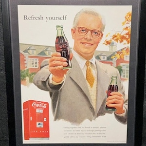 Anuncio de Coca-Cola enmarcado de 1952