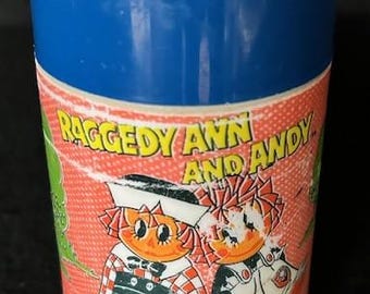 Vintage 1973 Raggedy Ann & Andy Kids Thermal Bottle