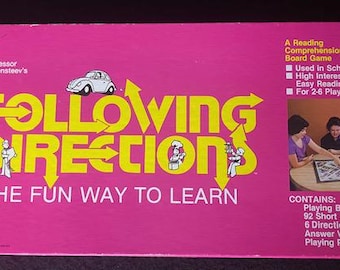 1981 Professor Davensteev's Following Directions Board Game - The Fun Way to Learn