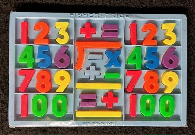 Fisher Price School Desk Magnetic Numbers Math Board Tray Puzzle  