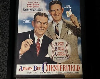 Framed 1946 Chesterfield Magazine Advertisement