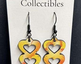 Laser Cut Vinyl Record Label Earrings