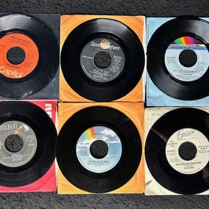 Assorted Vintage 7&quot; - 45 RPM Vinyl Records