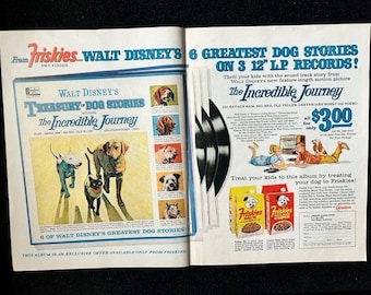 Original 1963 Friskies/Walt Disney 2 Page Advertisement