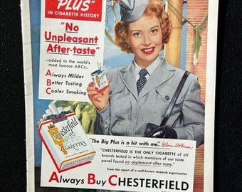 Vintage 1951 Chesterfield Magazine Advertisement