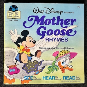 Walt Disney Presents Mother Goose Rhymes Read Along Book and Record