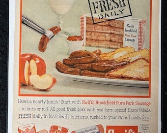 1957 Swift Meats Original Advertisement