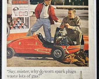 Original 1960 Champion Spark Plug Advertisement