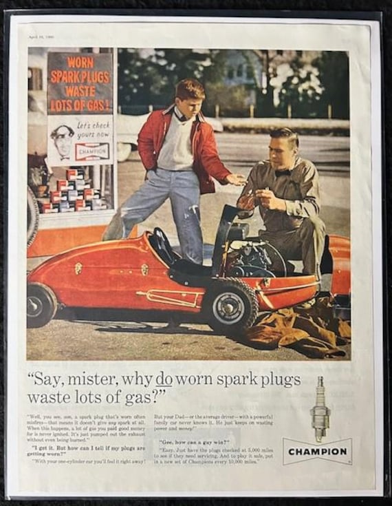 Original 1960 Champion Spark Plug Advertisement - Etsy