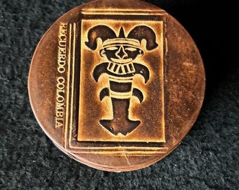 Embossed Columbia Leather Coaster Set