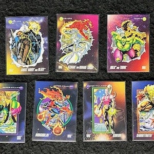Surtido de tarjetas coleccionables de Marvel de 1992