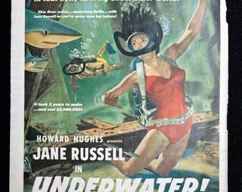1955 Underwater Movie Advertisement