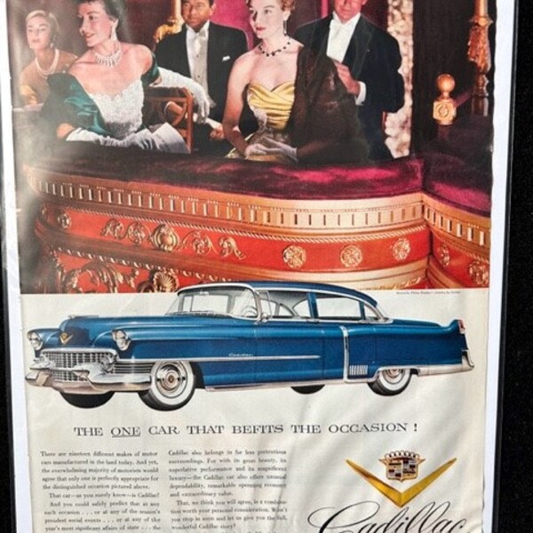 Publicité originale dans le magazine Cadillac de 1954