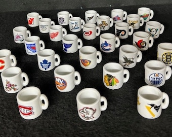Assorted NHL Hockey Mini Porcelain Mug Cups