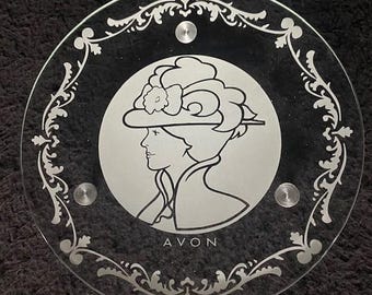 Vintage Etched Glass Avon Plate