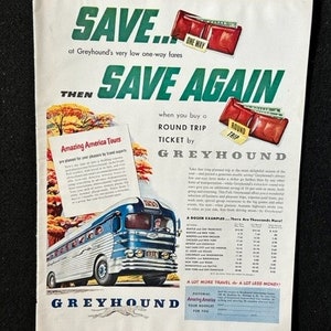 Original 1950 Greyhound Advertisement