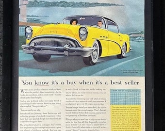 Framed Vintage Original Print 1954 Buick Advertisement