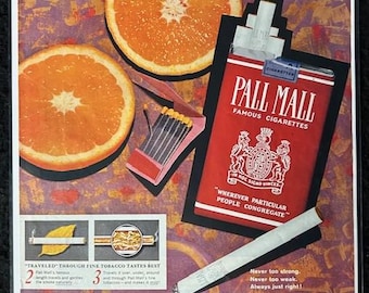 Assorted Vintage Pall Mall Advertisements