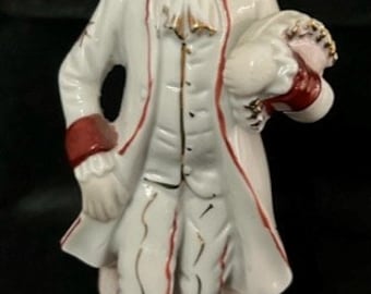 Vintage Porcelain Brown and White Figurine