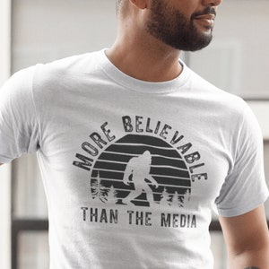 Funny Conspiracy Theory Unisex T-Shirt, Bigfoot T-Shirt, Defund The Media, Anti Great Reset, Political Shirt, Anti Globalism