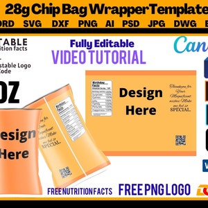 Chip bag template,chip bag personalized,blank chip bag,chip bags,party chip,Canva, Psd, Png, SVG, DXF, AI, Png