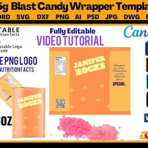 Ring Candy Wrapper Vorlage, Ring Candy Label SVG, Dxf, Canva, Word, Png, Psd, Epd, Ai