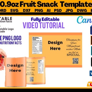 Fruit snack template, Fruit snack candy birthday printable,