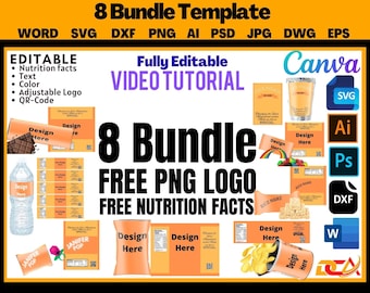 Party Favor Template Bundle: Chip Bag, Candy Wrapper, and More (Digital Download)