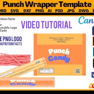 Sour Straws Candy 2oz 57g Blank Wrapper Template with Nutrition Facts, Sticker Label, PSD, PNG, SVG, DxF, Microsoft Word Doc