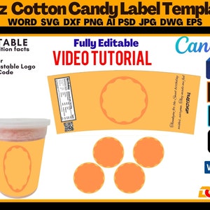 2 Unzen Zuckerwatte Wanne Etikett Vorlage, Zuckerwatte Wanne wickeln, Chip Tasche Vorlage sofortiger download, Zuckerwatte Etikett, Zuckerwatte Wanne Mockup