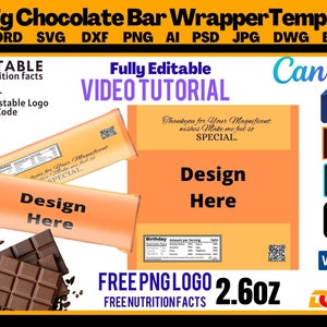 Candy Bar Template, Wrapper Template, Chip Bag Template, Blank Chocolate Bar Wrapper Template, Instant Download, Label