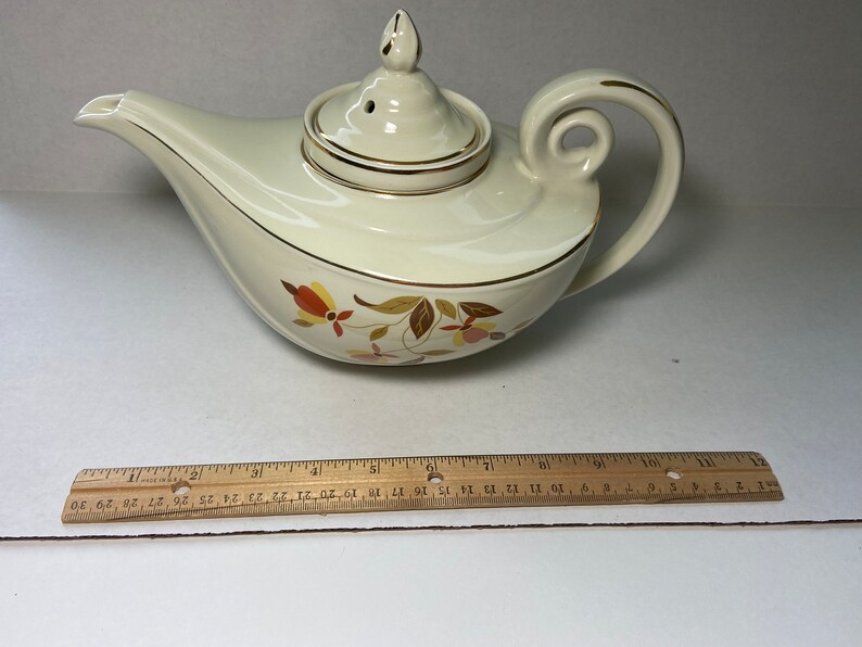 Vintage Hall's Superior Autumn Leaf Teapot With Lid and Strainer Etsy