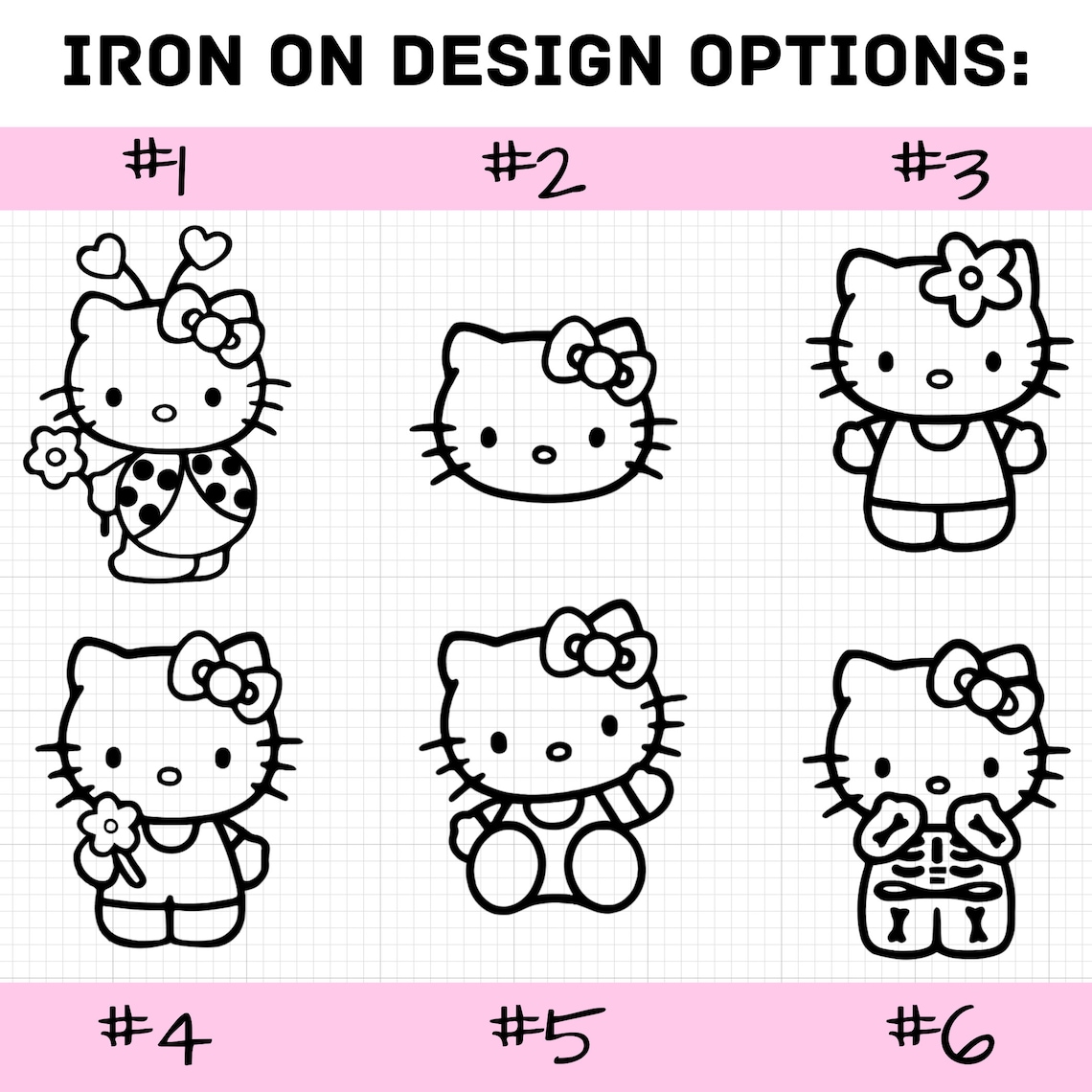Pink Hello Kitty Iron on Sticker Hello Kitty Iron on Sticker - Etsy