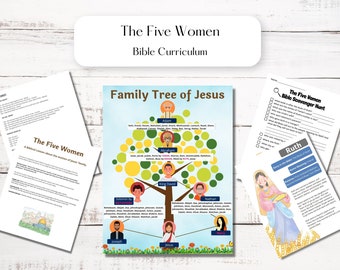 Les cinq femmes de la famille de Jésus, leçon d'école du dimanche, leçon d'école à la maison, fête des mères