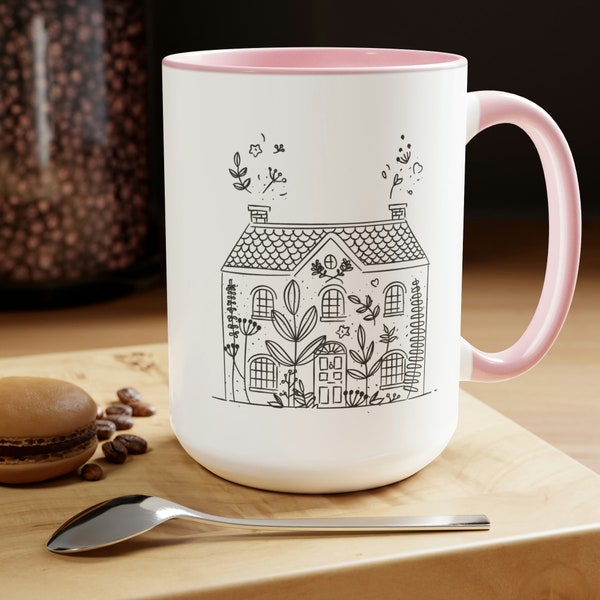 Home Sweet Homeschool, Folk Art, Homeschool Mom Gift, Two-Tone Coffee Mugs, 15oz