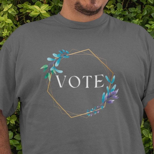 Floral Framed Vote Sign Unisex Jersey Short Sleeve Tee