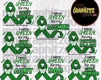 TBI (Traumatic Brain Injury) Family Bundle Design. Sublimation Friendly. Commercial Use.